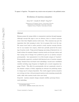 Evolution of Emotion Semantics