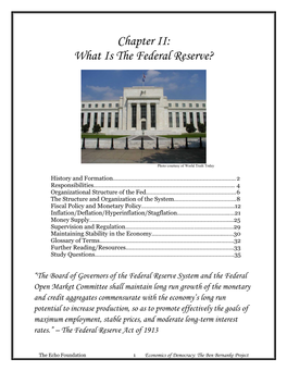 Chapter II: What Is the Federal Reserve?