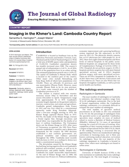 Imaging in the Khmerâ•Žs Land: Cambodia Country Report
