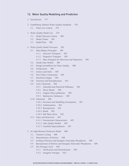 12. Water Quality Modelling and Prediction