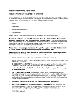 Microsoft Software License Terms Microsoft Windows