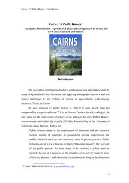 CAIRNS City of the South Pacific a History 1770