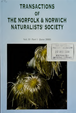 Transactions of the Norfolk and Norwich Naturalists' Society Paul Banham Describes the Distribution of Seaweeds at Wells -Next-The Sea on the North Norfolk Coast