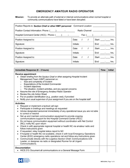 Emergency Amateur Radio Operator