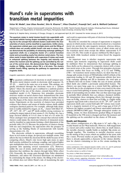 Hund's Rule in Superatoms with Transition Metal Impurities