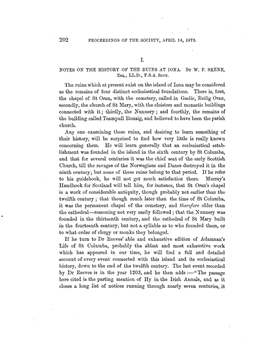 Notes on the History of the Ruins at Iona. by W. F. Skene, Esq., Ll.D., F.S.A