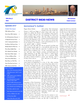 District 6630 Newsletter