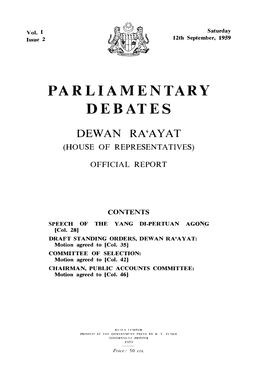 Parliamentary Debates