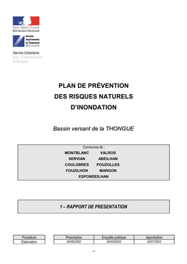 Plan De Prévention Des Risques Naturels D'inondation