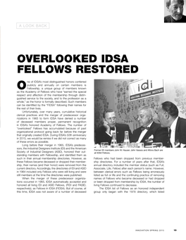 Overlooked Idsa Fellows Restored