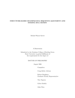 Structure-Based Multiple Rna Sequence Alignment and Finding Rna Motifs