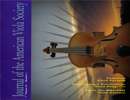 Journal of the American Viola Society Volume 24 No. 1, Spring 2008