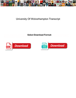 University of Wolverhampton Transcript