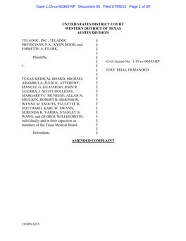 Case 1:15-Cv-00343-RP Document 55 Filed 07/06/15 Page 1 of 39