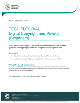 Digital Copyright and Privacy (Beginners)