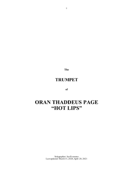 Oran Thaddeus Page “Hot Lips”
