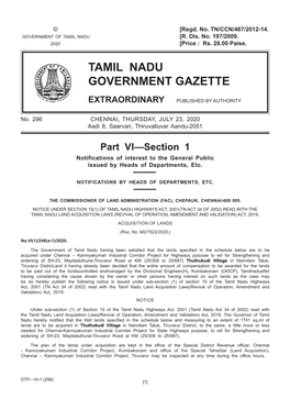 296 CHENNAI, THURSDAY, JULY 23, 2020 Aadi 8, Saarvari, Thiruvalluvar Aandu-2051