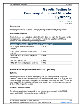 Facioscapulohumeral Muscular Dystrophy