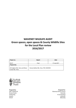 WAVENEY WILDLIFE AUDIT Green Spaces, Open Spaces & County