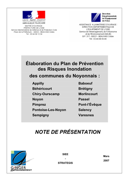 Note De Présentation Du Noyonnais