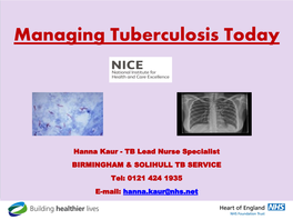 TB Pathway – Case Scenarios