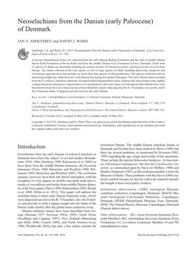 Neoselachians from the Danian (Early Paleocene) of Denmark