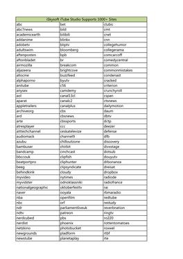 Iskysoft Itube Studio Supports 1000+ Sites.Xlsx(2)