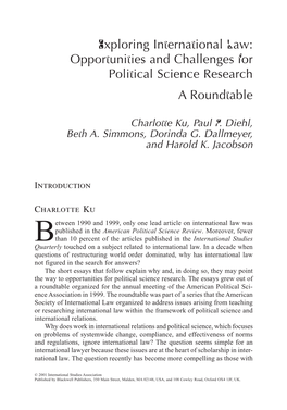 Opportunities and Challenges for Political Science Research a Roundtable