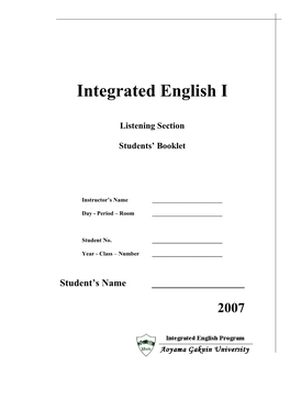 Integrated English I