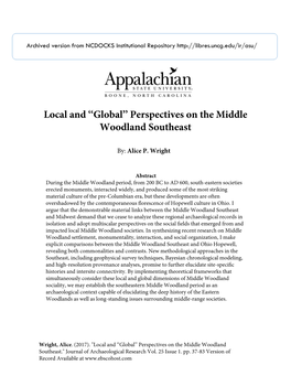 Local and “Global” Perspectives on the Middle Woodland Southeast