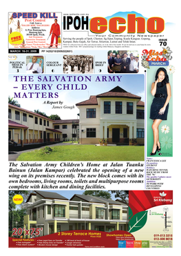 THE SALVATION ARMY – EVERY CHILD MATTERS a Report by James Gough