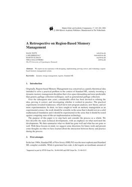 A Retrospective on Region-Based Memory Management