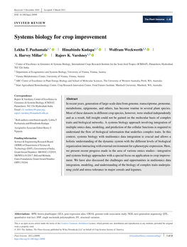 Systems Biology for Crop Improvement