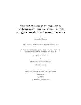 Understanding Gene Regulatory Mechanisms of Mouse Immune Cells Using a Convolutional Neural Network