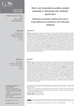 Short- and Long-Latency Auditory Evoked Potentials in Individuals