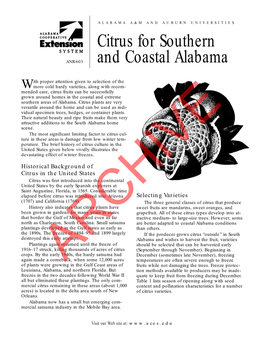 Citrus for Southern and Coastal Alabama 3 Berellic Acid During ﬂowering