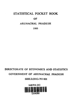 Statistical Pocket Book of Arunachal Pradesh 1986