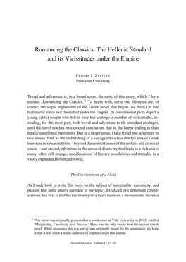 Romancing the Classics: the Hellenic Standard and Its Vicissitudes Under the Empire