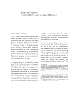 Report of P. Koskelo, President of the Supreme Court of Finland