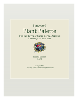 Plant Palette for the Town of Camp Verde, Arizona a Tree City USA Since 2014