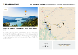 ROUTES DU BONHEUR Around Annecy, Board Sports and Fine Foods