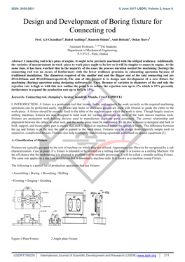 Design and Development of Boring Fixture for Connecting Rod