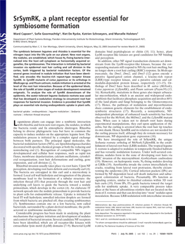 Srsymrk, a Plant Receptor Essential for Symbiosome Formation