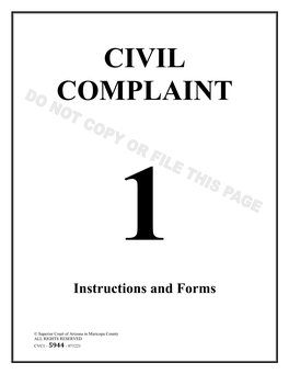 Civil Complaint 1 Forms and Instructions