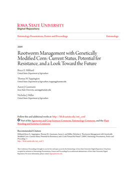 Rootworm Management with Genetically Modified Corn: Current Status, Potential for Resistance, and a Look Toward the Future