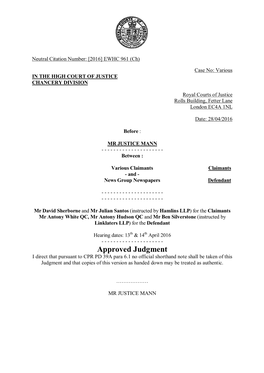 Various V NGN Judgment