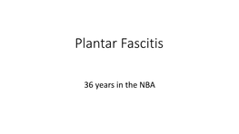 Plantar Fascitis