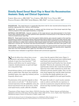 Distally Based Dorsal Nasal Flap in Nasal Ala Reconstruction: Anatomic Study and Clinical Experience