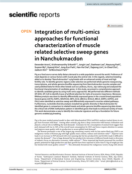 Integration of Multi-Omics Approaches for Functional Characterization Of