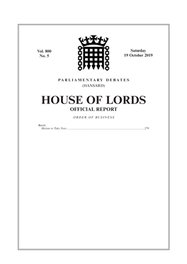 House of Lords Official Report